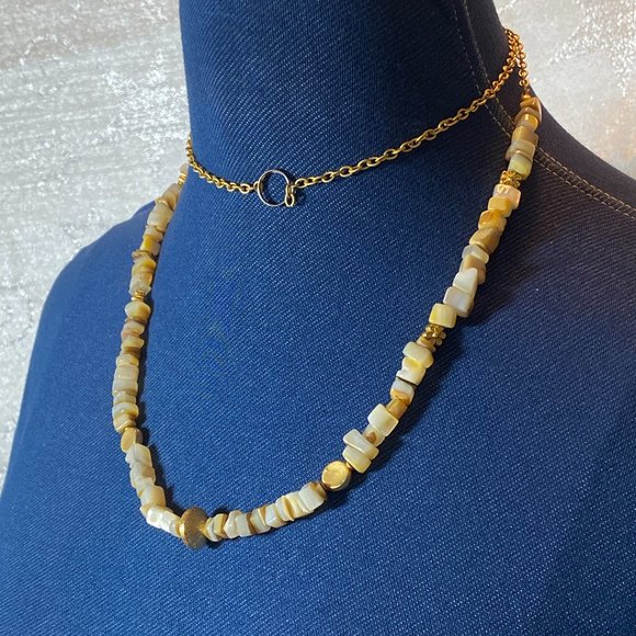COPY - Natural Agate stone with chain linked necklace, 34" - Picture 4 of 8